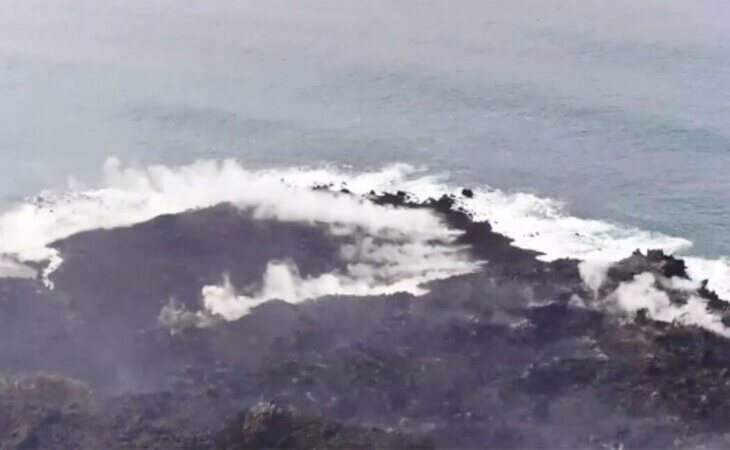 El delta lávico formado por el volcán de La Palma alcanza las 5 hectáreas