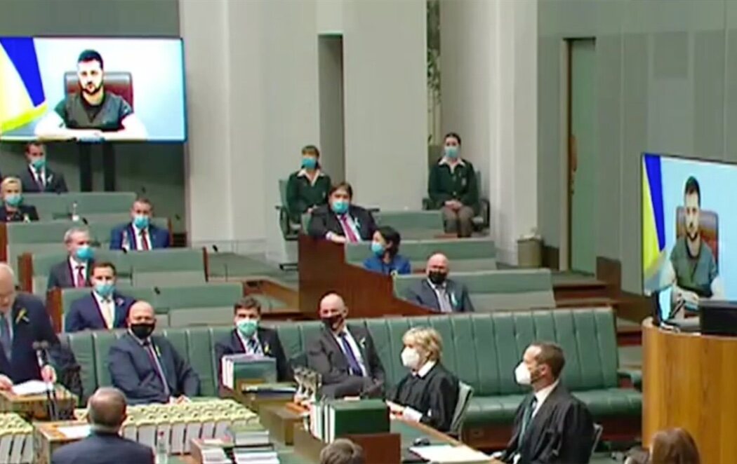 Zelenski, ante el Parlamento australiano: "Si el mundo hubiese castigado a Rusia en 2014 por Crimea no habría esta invasión"