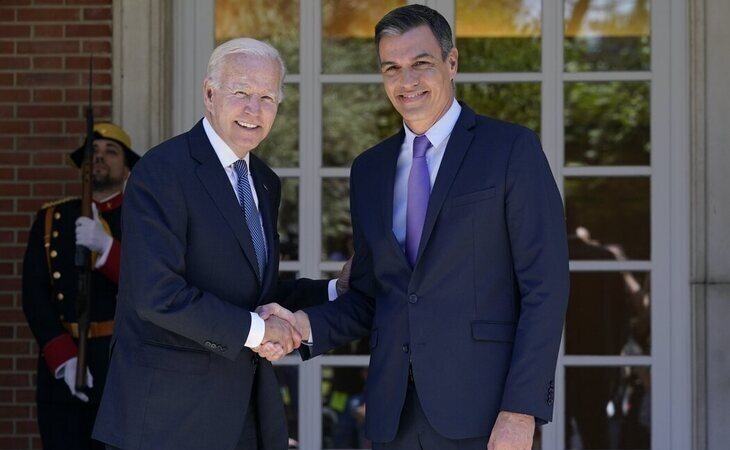 Joe Biden se reúne con Pedro Sánchez tras ser recibe por Felipe VI en su llegado a España