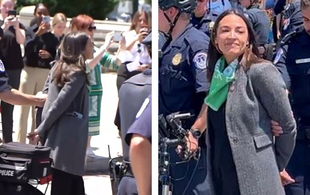 Varias congresistas, entre ellas Alexandria Ocasio-Cortez, detenidas durante una protesta a favor del aborto en EEUU