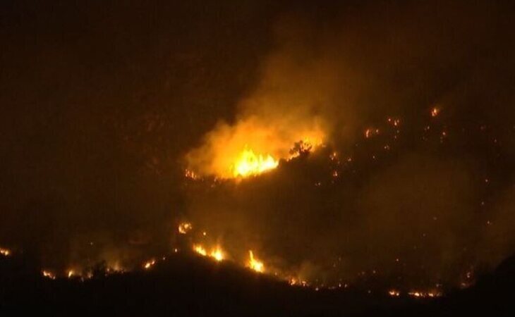 Incendio intencionado en Verín (Ourense) con diez focos simultáneos