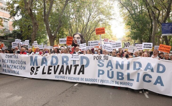Marea Blanca: manifestación en Madrid en defensa de la sanidad pública y contra el desmantelamiento de la Atención Primaria