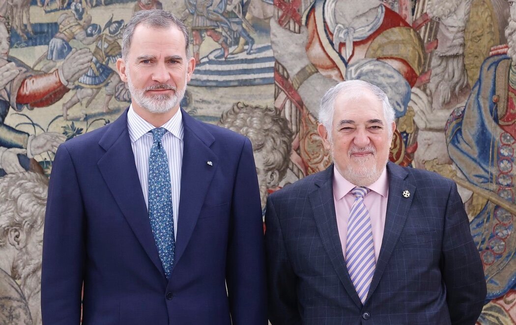 El rey Felipe VI recibe en audiencia por primera vez al nuevo presidente del Tribunal Constitucional, Cándido Conde-Pumpido