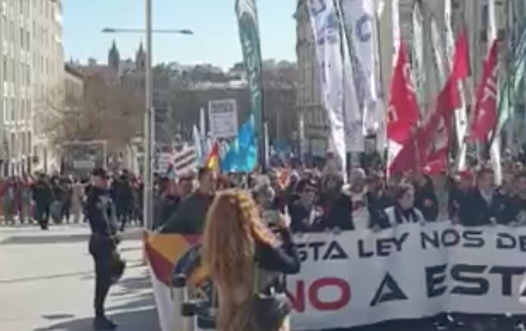 Pinchazo de la segunda manifestación de policías contra la reforma de la Ley Mordaza