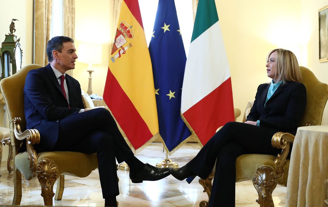 Pedro Sánchez se reúne con Giorgia Meloni en Roma (Italia) antes de discutir el Pacto de Migración de la UE