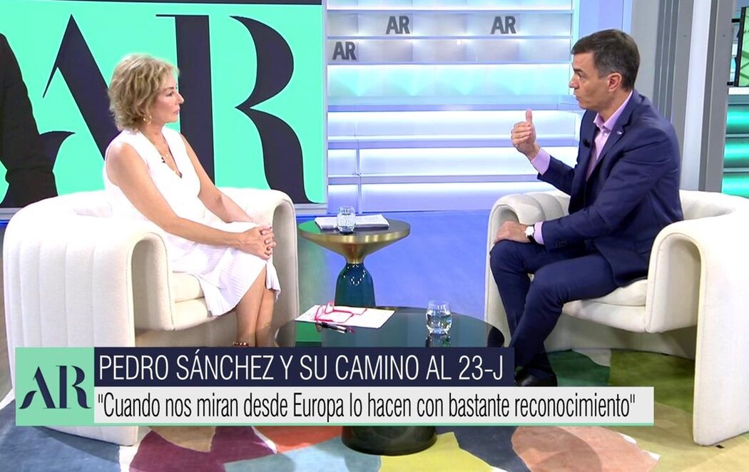 Pedro Sánchez, a Ana Rosa en Telecinco: "Usted no describe, está opinando"