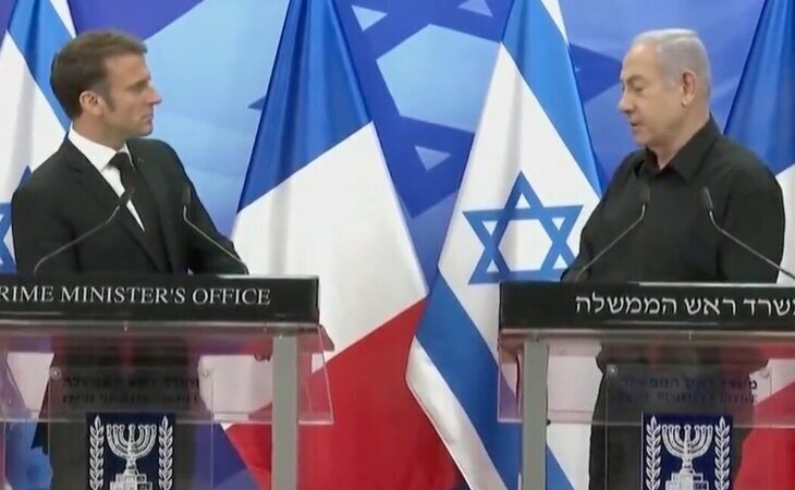 Macron se reúne Con Netanyahu en Israel y le compromete ayuda de la coalición internacional contra el Daesh