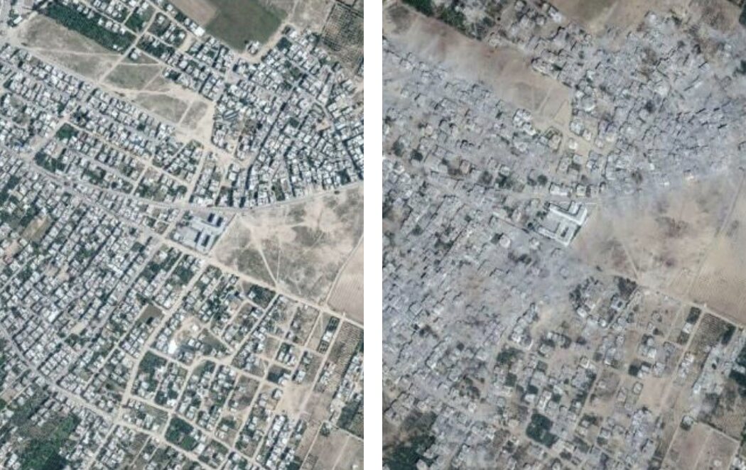Imágenes de satélite muestran el antes y el después de Gaza ante la destrucción de los bombardeos israelíes