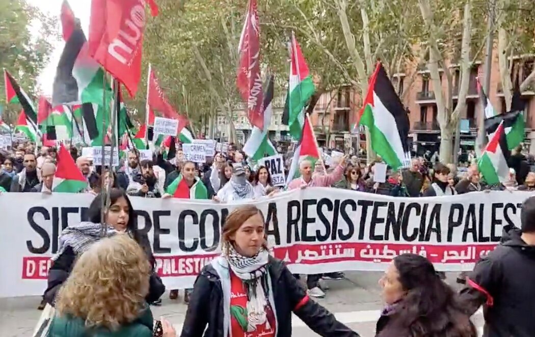 Multitudinaria manifestación en Madrid en apoyo a Palestina