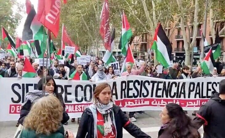 Multitudinaria manifestación en Madrid en apoyo a Palestina