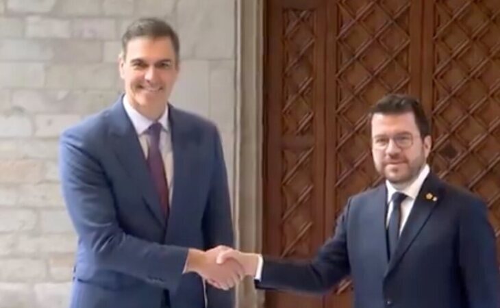 Pedro Sánchez se reúne con Pere Aragonès en la Generalitat