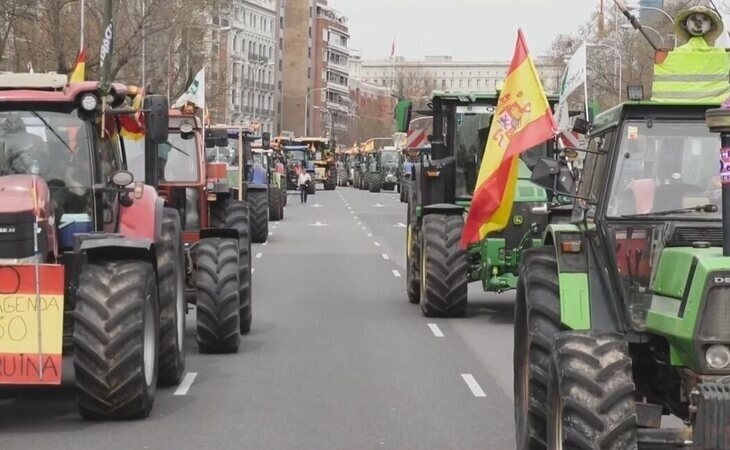 Los tractores vuelven al centro de Madrid reclamando mejoras para el campo: "Nos sobran los motivos"