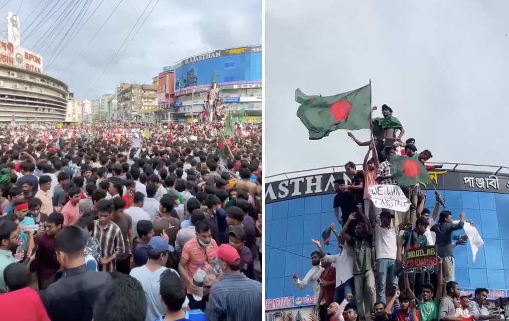 La primera ministra de Bangladés huye tras las protestas con más de un centenar de muertos