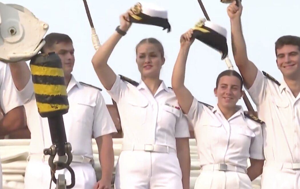 La princesa Leonor llega a Nueva York a bordo del Juan Sebastián Elcano