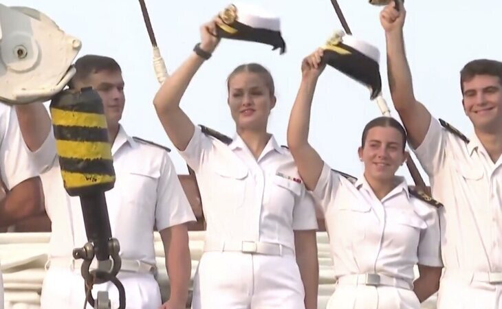 La princesa Leonor llega a Nueva York a bordo del Juan Sebastián Elcano