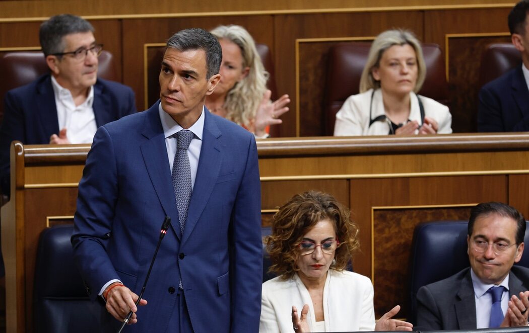 Pedro Sánchez comparece en la primera sesión de control tras el caso Cerdán