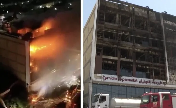 Al menos 63 muertos en un brutal incendio en un centro comercial en Kut (Irak)