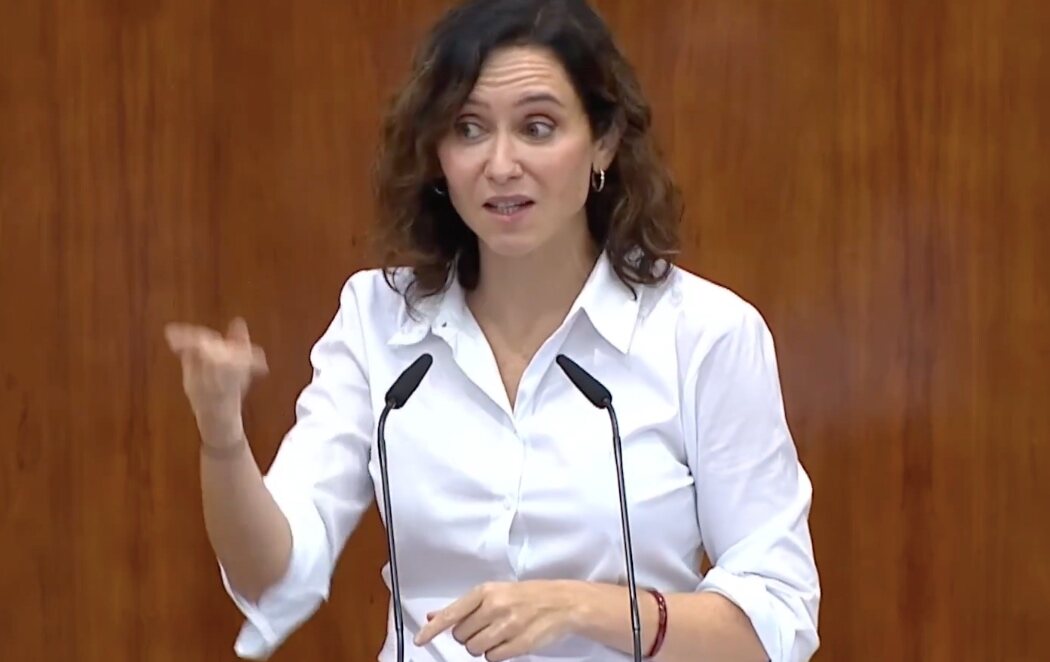 Ayuso estalla en pleno Debate sobre el Estado de la Región: "El pañuelo palestino no es LGTBI ni feminista"