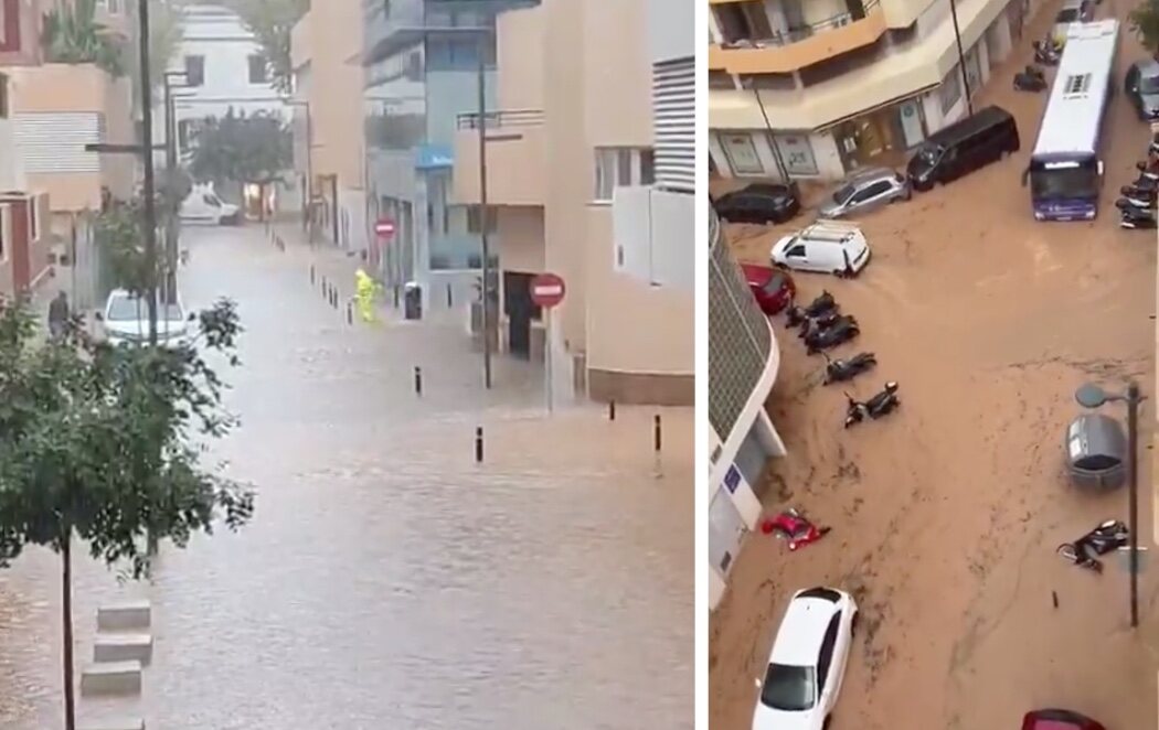 Inundaciones en Ibiza: los bomberos trabajan para rescatar personas atrapadas