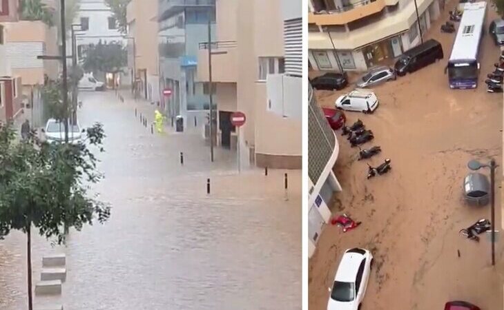 Inundaciones en Ibiza: los bomberos trabajan para rescatar personas atrapadas