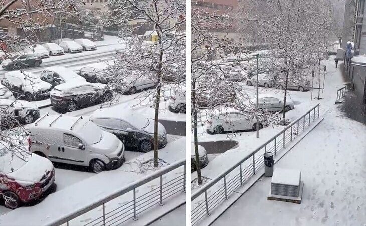Jornada de nieve en Madrid por el paso de la borrasca Kristin