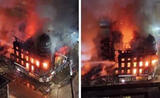 El incendio de un edificio en Glasgow provoca el derrumbe de una cúpula victoriana