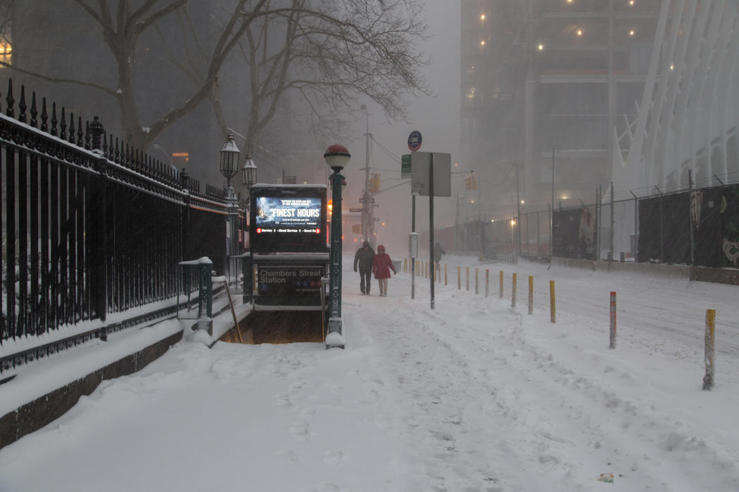 Downton Nueva York cubierta por la nieve