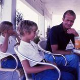 Juan Carlos, Felipe y Cristina se toman un refrigerio