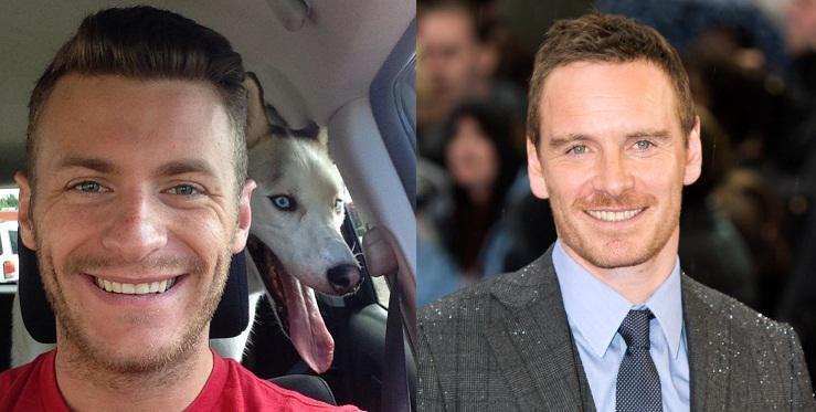 Michael Fassbender y su doble