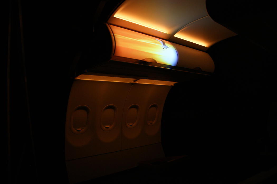 Luces y proyectores en el avión