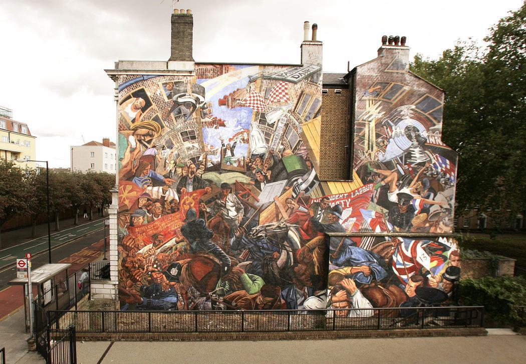 Una fachada que celebra una batalla en el centro de Londres