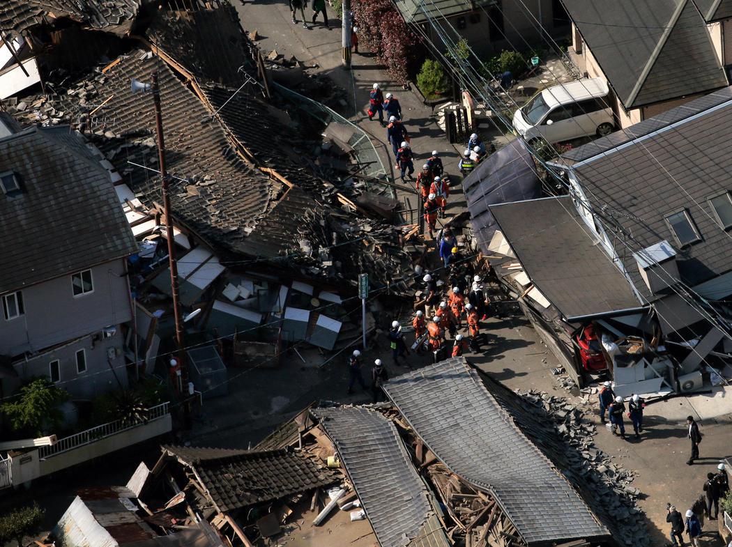 Casas destruidas en Mashiki