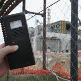 Un medidor de radiación cerca de la central nuclear de Chernobyl