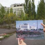 La plaza mayor de Pripyat, antes y después del accidente nuclear de Chernobyl