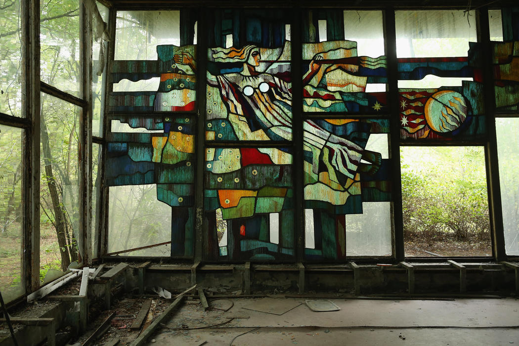 Detalle de una cafetería abandonada en Prypiat