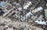 Vista aérea de la isla de San Martín tras el paso del huracán Irma