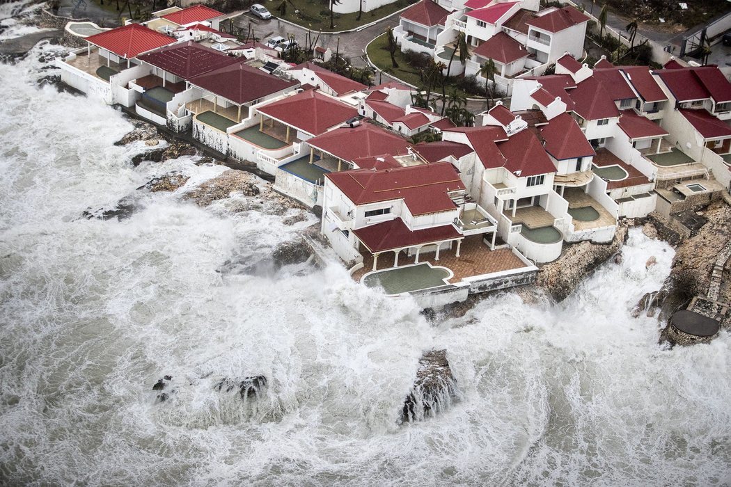 La costa de San Martín es tragada por el agua a causa del huracán Irma