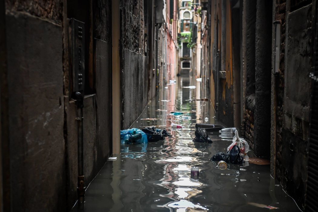 Las calles de Venecia, completamente inundadas