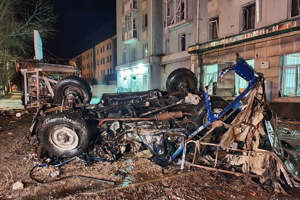 Destrozos en la ciudad ucraniana de Lugansk por los bombardeos rusos