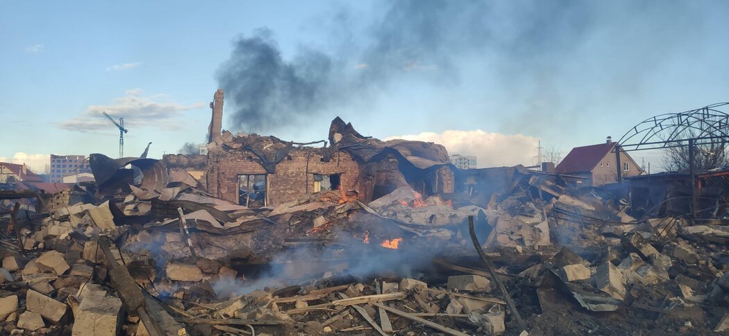 Casas destruidas en los bombardeos rusos sobre Bucha (Kiev)